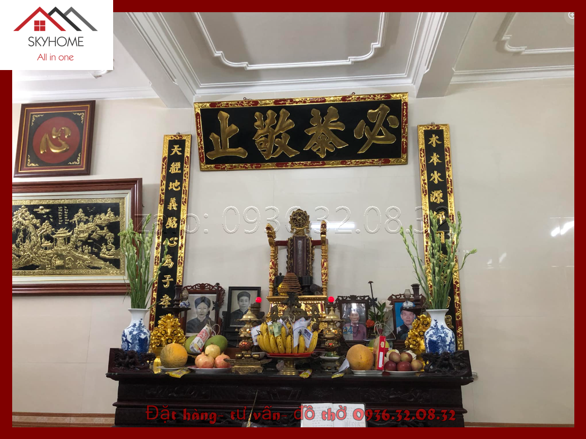 Hoành phi gỗ phòng thờ chữ Tất cung kính chỉ